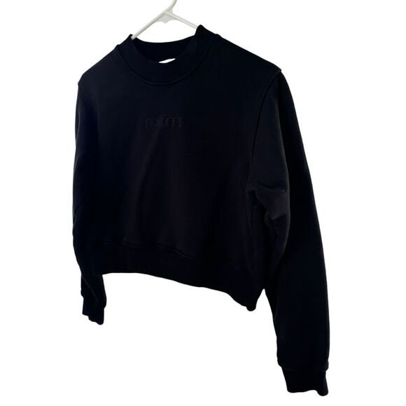 Fiorucci Logo Women’s Cropped Black Sweatshirt Sz S - Picture 3 of 10